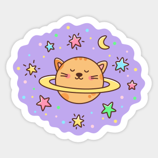 Cat planet Sticker